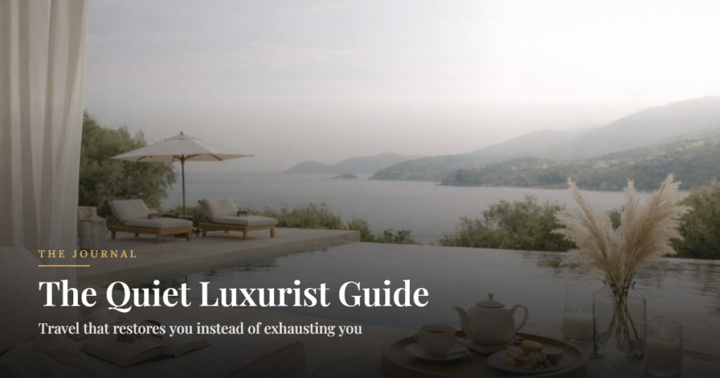 The Quiet Luxurist Guide. Travel that restores you instead of exhausting you